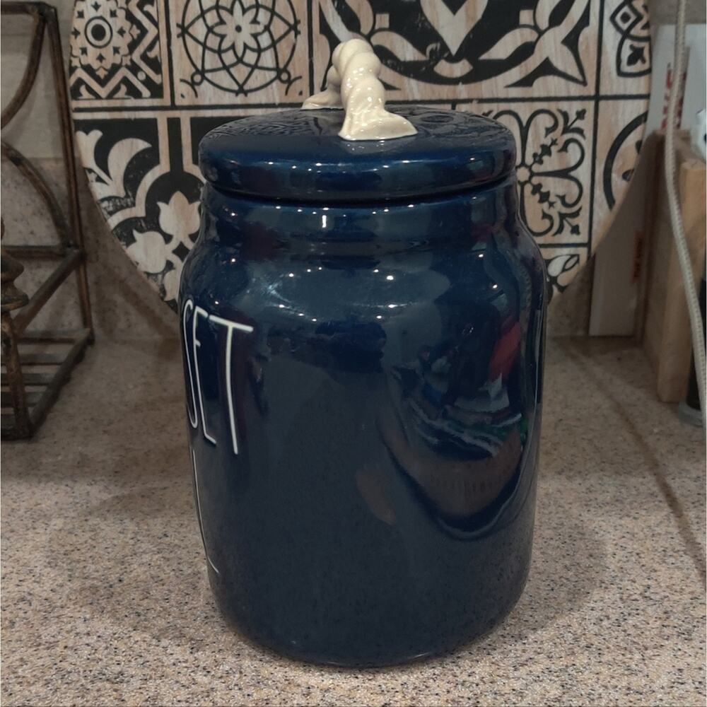 Rae Dunn Let's Set Sail Nautical Coastal Blue Cookie Jar Canister Beach Summer - Picture 11 of 12